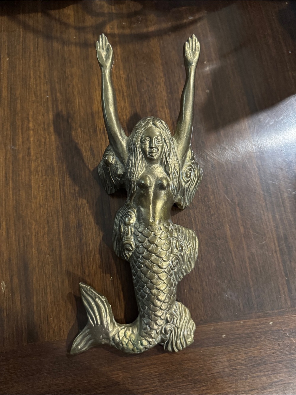 1950s Vintage Brass Mermaid Boot Jack